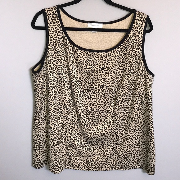 Dress Barn - Leopard Print Sleeveless Top. Size 1X